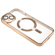 Zestaw Etui do iPhone 14, MagSafe Hybrid, złote + Szkło