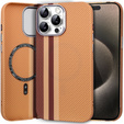 Etui do iPhone 15 Pro Max, Carbon Fiber MagSafe, żółte