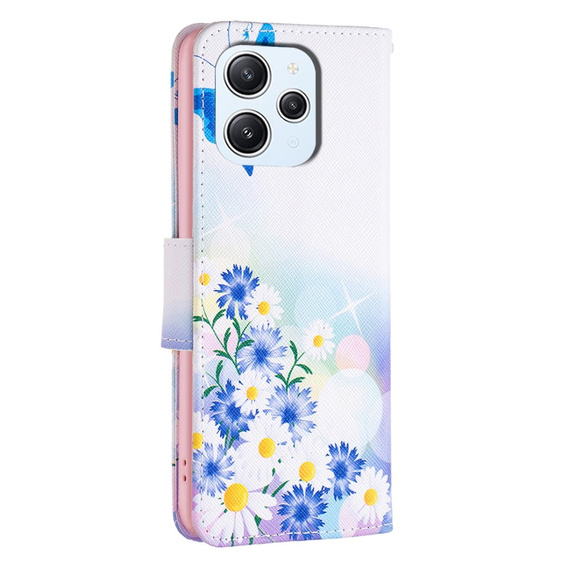 Etui z klapką do Xiaomi Redmi 12 4G, Wallet, Butterfly & Flowers białe