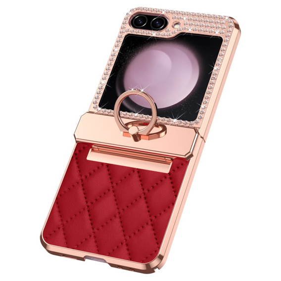 Etui do Samsung Galaxy Z Flip7 FE / Z Flip6, Rhombus Grid, czerwone