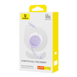 Baseus Free2Pull Mini – zwijany kabel USB‑C 60W, 1m - fioletowy