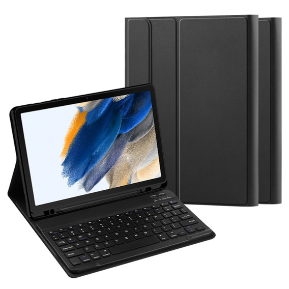 Etui z klawiaturą do Samsung Galaxy Tab A8 10.5, Leather Pen Slot, czarne