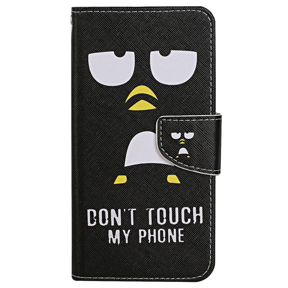 Etui z klapką do Xiaomi Redmi 13C / Poco C65, Wallet, Don't Touch My Phone czarne