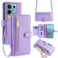 Etui z klapką do Xiaomi Redmi Note 13 Pro 5G, Wallet Zipper Pocket, fioletowe