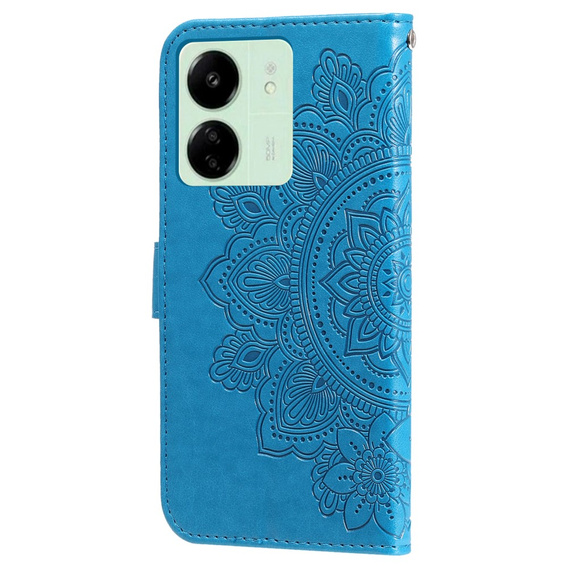 Etui z klapką do Xiaomi Redmi 13C / Poco C65, Mandala, niebieskie