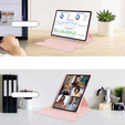 Etui z klawiaturą do Samsung Galaxy Tab S9 FE+ Plus, Rotary 360° Leather, różowe