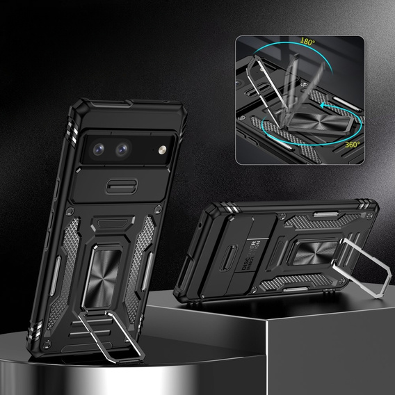 Etui pancerne do Google Pixel 7a, CamShield Slide, czarne