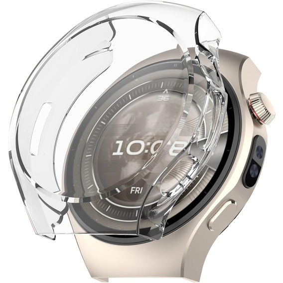 2w1 Etui silikonowe z osłoną ekranu do Huawei Watch 5 46mm – lekka ochrona wyświetlacza i boków - przezroczyste