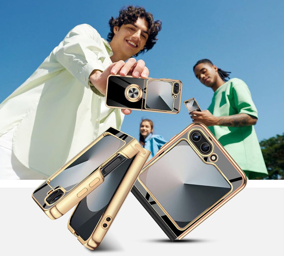 Etui do Samsung Galaxy Z Flip7 FE / Z Flip6, Electro Ring, czarne