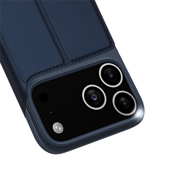 Etui Dux Ducis do iPhone 17 Pro, Skin Pro, z klapką, z miejscem na kartę, granatowe