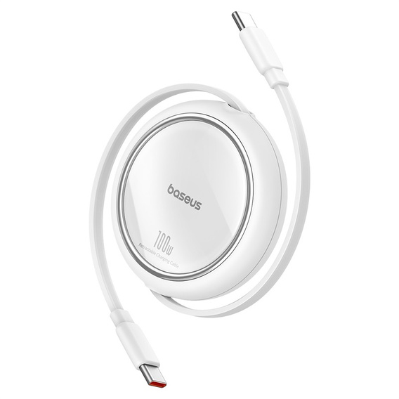 Zwijany kabel Baseus Free2Draw Mini USB-C 100W – biały