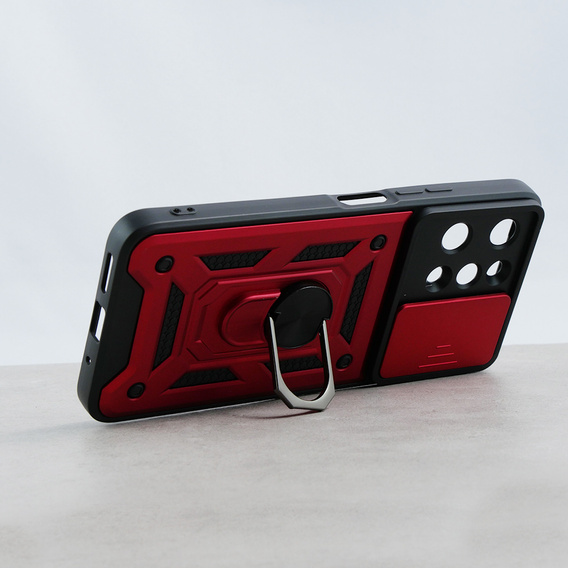 Etui pancerne do Xiaomi Redmi 12, CamShield Slide, czerwone