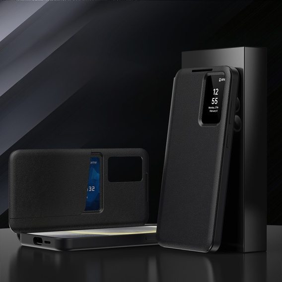 Etui z klapką do Samsung Galaxy S23+ Plus, Smart View Wallet, czarne