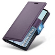 Etui do Realme 14 Pro 5G, ERBORD Glossy Litchi, portfel z klapką, fioletowe