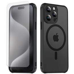 Etui do MagSafe do iPhone 12 / 12 Pro, Hybrid Matte Lens Pro, czarne + Szkło na ekran
