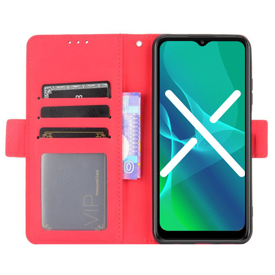Etui z klapką do Samsung Galaxy M53 5G, Card Slot, czerwone