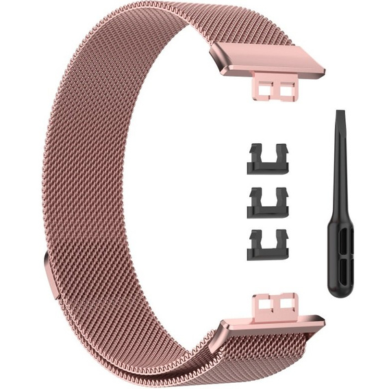 Pasek Bransoleta Milanese do Huawei Watch Fit, Różowy