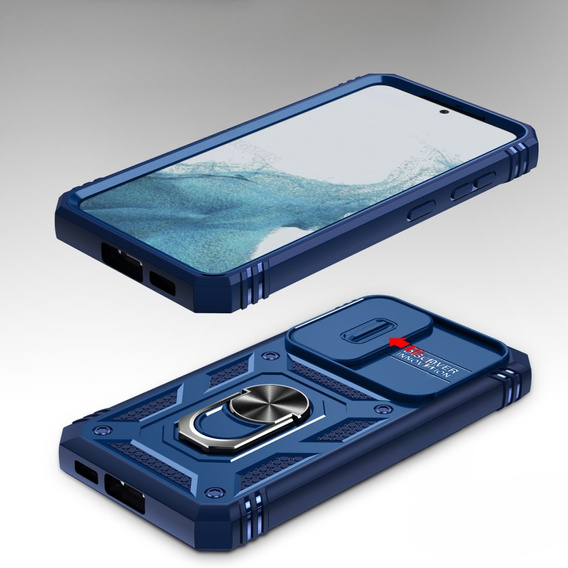 Etui pancerne do Samsung Galaxy S23 Plus, CamShield Slide, niebieskie
