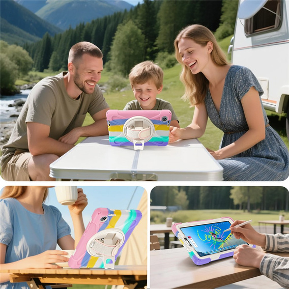 Pancerne etui z podstawką i paskiem na ramię do Lenovo Tab One