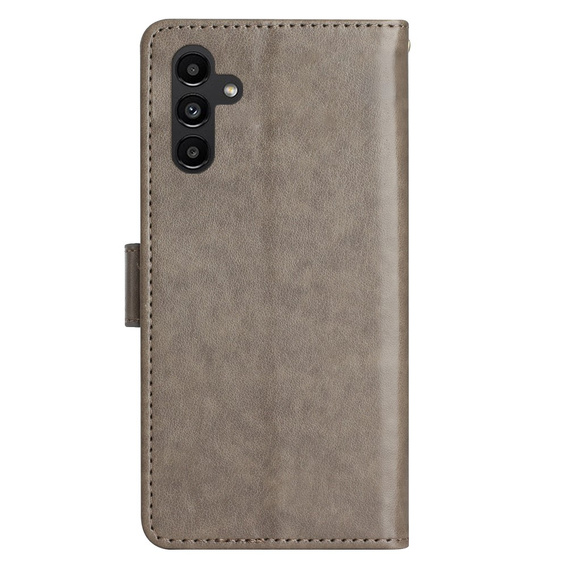 Etui z klapką do Samsung Galaxy S23 FE, Butterfly, szare