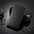 Etui z klapką do Xiaomi Redmi 15 5G / 4G, z fakturą Crazy Horse, czarne