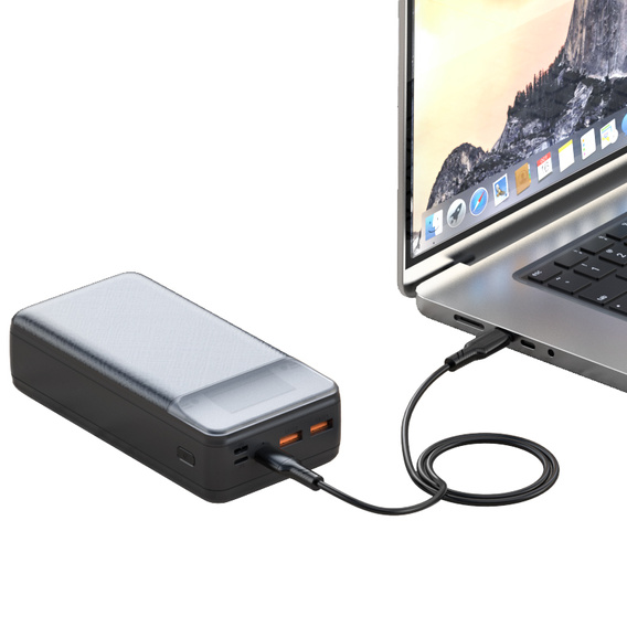 XO PR201 – Powerbank 30000mAh 65W USB-C do laptopów i smartfonów - czarny
