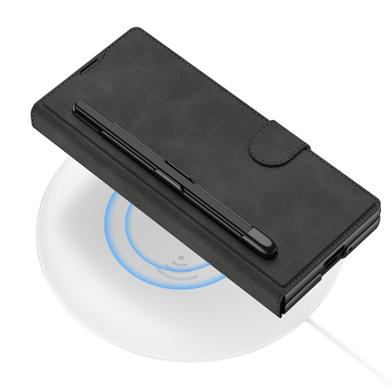 Etui portfelowe z klapką czarne do Samsung Galaxy Z Fold 7 5G