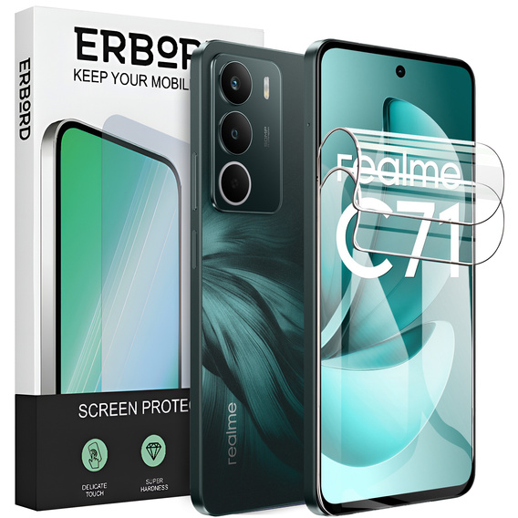 2x Folia Hydrożelowa ERBORD do Realme C71 – niewidoczna, ale skuteczna tarcza