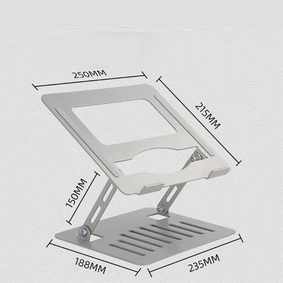 Aluminiowa podstawka do laptopa do 17" cali, szara