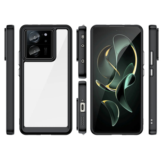 Etui do Xiaomi 13T / 13T Pro, Fusion Hybrid, przezroczyste / czarne