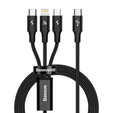 Kabel Baseus 3w1 Rapid Series USB-C / Lightning / micro-USB 1,5 m 20W – Czarny