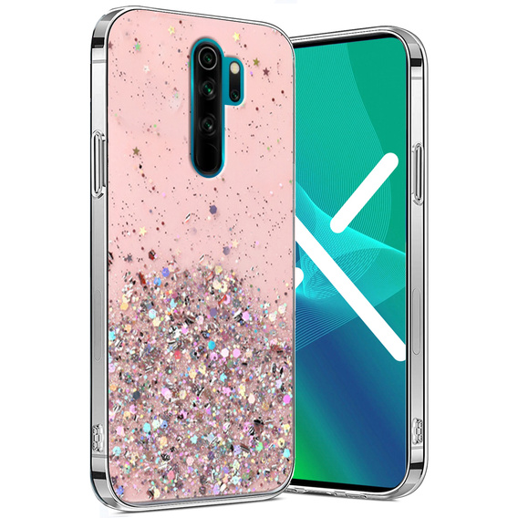 Etui do Xiaomi Redmi Note 8 Pro, Glittery, różowe