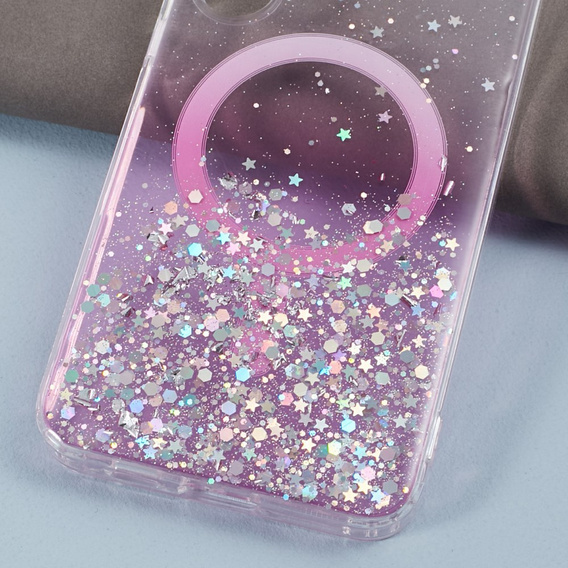 Etui do Samsung Galaxy S24, Glittery, do MagSafe, różowe