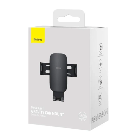 Samochodowy uchwyt grawitacyjny Baseus Metal Age II – czarny