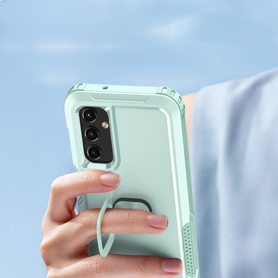 Etui do Samsung Galaxy A14 4G/5G, pancerne z ringiem, zielone
