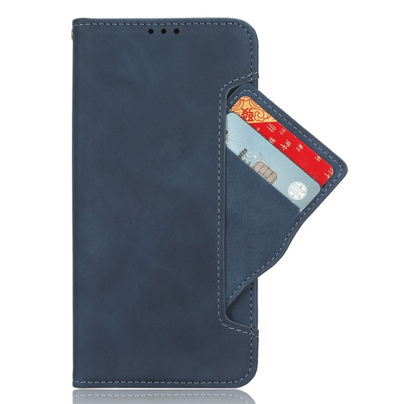 Etui z klapką do Oppo Reno 14F, Card Slot, portfelowe, granatowe