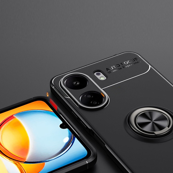 Etui KickStand Finger Ring do Xiaomi Redmi 13 / Poco C65, Czarne