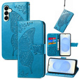Etui z klapką do Samsung Galaxy S25 FE, Butterfly, niebieskie