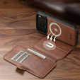 Etui z klapką 2w1 do iPhone 17 Pro Max, SUTENI, do MagSafe, brązowe