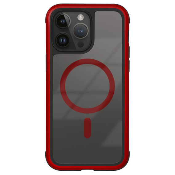 Etui KZDOO do iPhone 16 Pro Max, Metal Frame, do MagSafe, czerwone