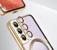Etui do Samsung Galaxy S21, Electro MagSafe, złote + Szkło na ekran