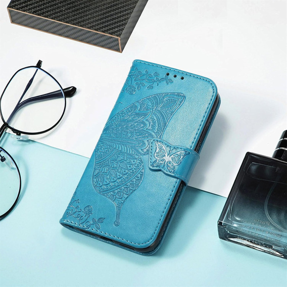 Etui z klapką Butterfly do Realme C71 – eleganckie i funkcjonalne, niebieskie