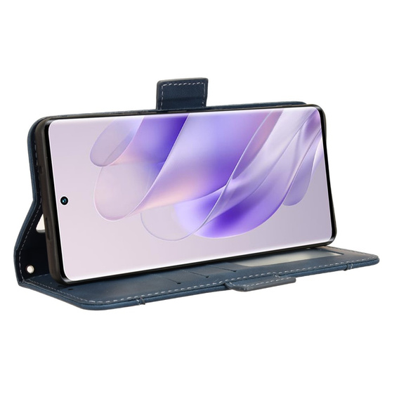 Etui z klapką do Infinix Zero 30 5G, Card Slot, granatowe