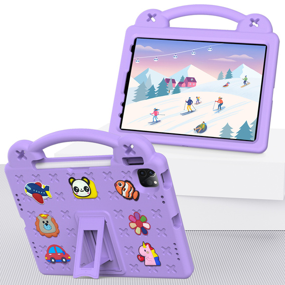 Etui do iPad 11" 2025 A16 (11 gen.) / iPad 10.9" 2022 (10 gen.), Cute Patterns, z podstawką, Fioletowe
