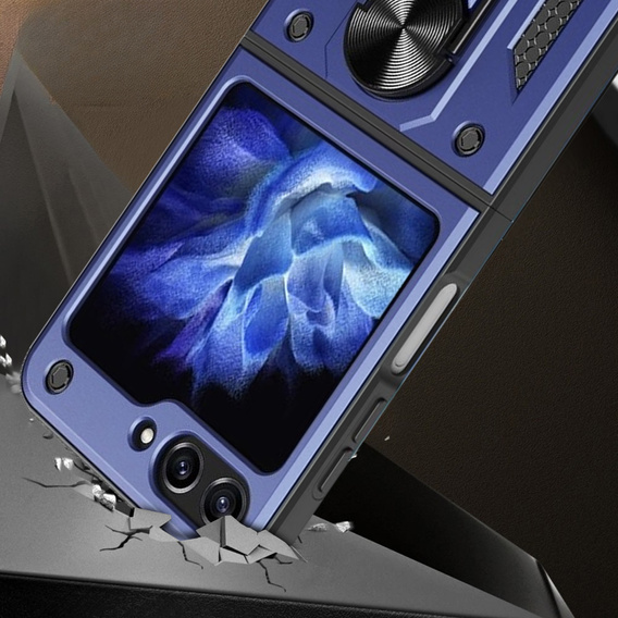 Etui pancerne do Samsung Galaxy Z Flip5 5G, Nox Case Ring, niebieskie