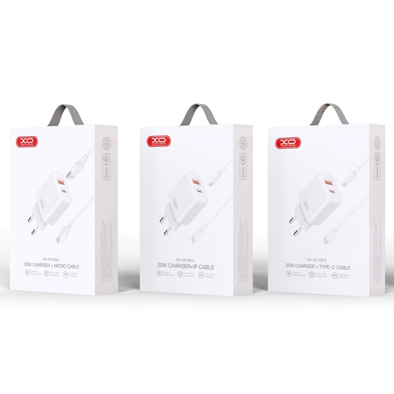 Ładowarka sieciowa USB-C 20W z kablem USB-C – USB-C do smartfonów, tabletów i innych urządzeń z portem USB-C