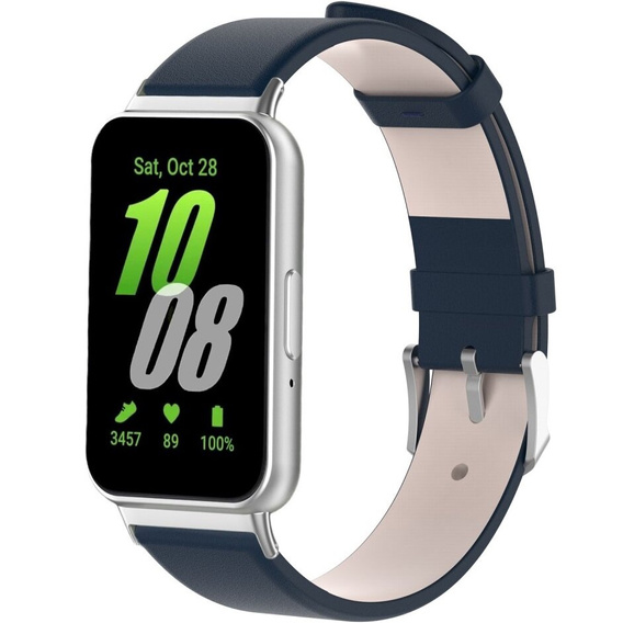 Pasek Skórzany do Samsung Galaxy Fit 3, Niebieski