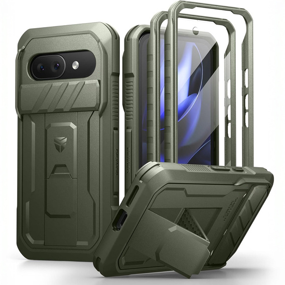 Etui Dexnor Kickstand do Google Pixel 9a – pancerne, z podstawką, zielone
