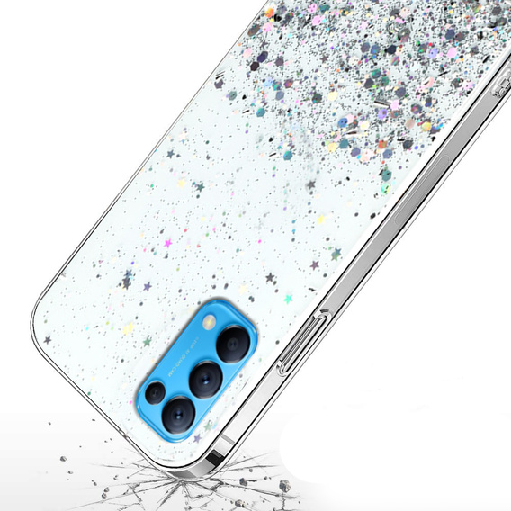 Etui do OPPO Reno 5 5G, Glittery, przezroczyste