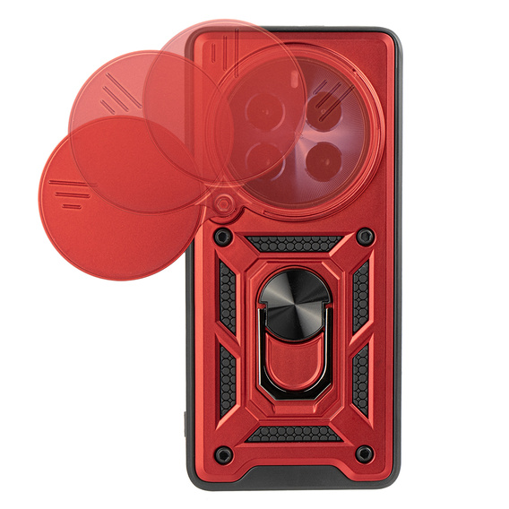 Etui pancerne do Realme 12 Pro 5G / 12 Pro+ 5G, CamShield Slide, czerwone